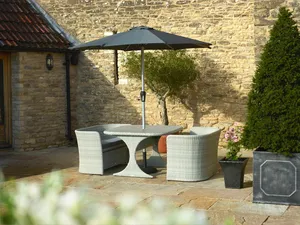 Tetbury 8 Seat Balcony Set with Tree-Free Top, Parasol & Base - Cloud - image 4