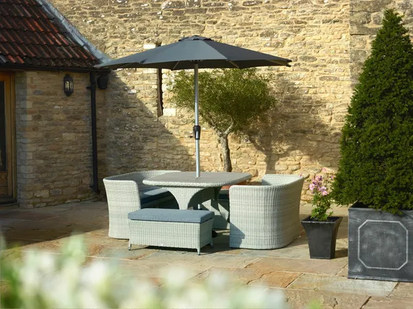 Tetbury 8 Seat Balcony Set with Tree-Free Top, Parasol & Base - Cloud - image 6