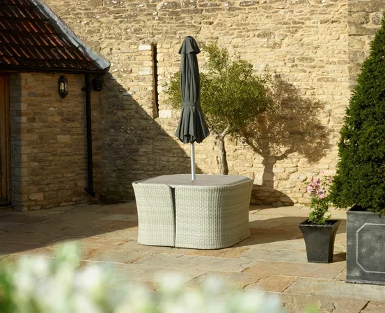 Tetbury 8 Seat Balcony Set with Tree-Free Top, Parasol & Base - Cloud - image 5