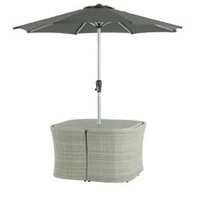 Tetbury 8 Seat Balcony Set with Tree-Free Top, Parasol & Base - Cloud - image 3