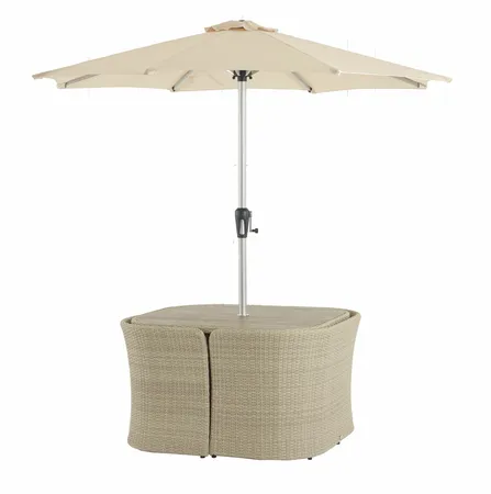 Tetbury 8 Seat Balcony Set with Tree-Free Top, Parasol & Base - Nutmeg - image 2