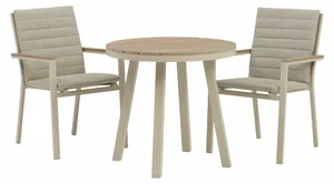 Zurich 80cm Round Tree-Free Table with 2 Chairs - Mocha - image 1